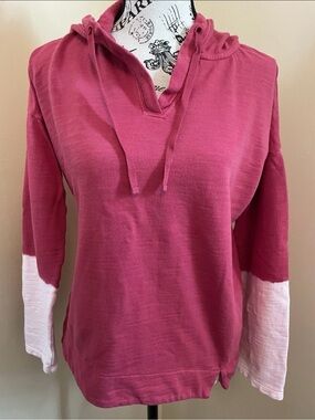 J. Jill Small Hooded Pullover Sweatshirt Women’s lightweight Cotton Hoodie